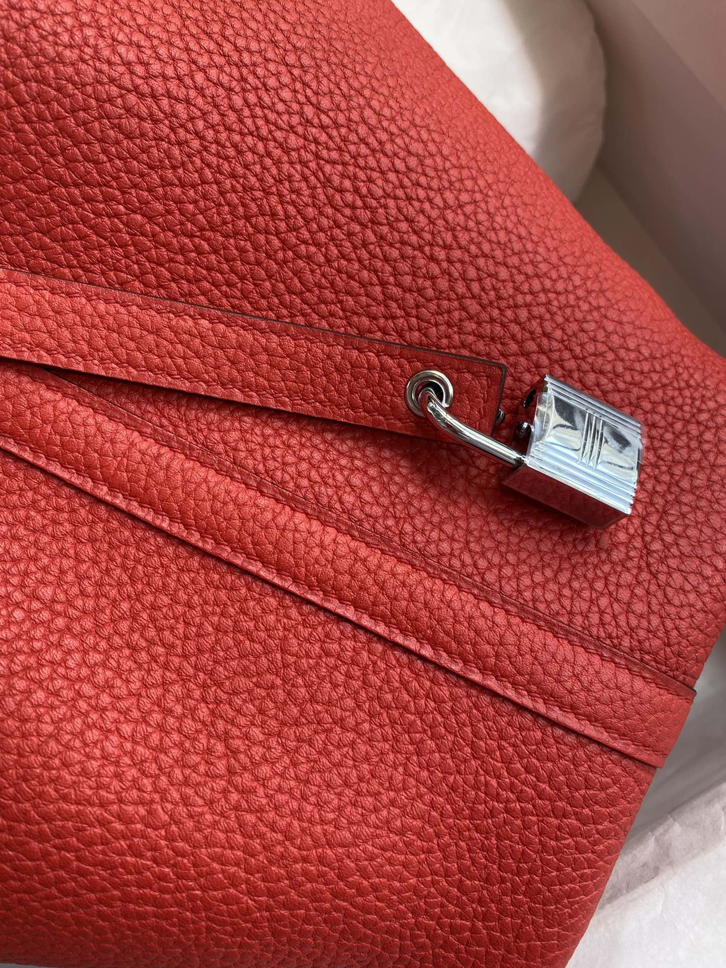 Hermes Picotin Lock 22 Bag In Red Clemence Leather